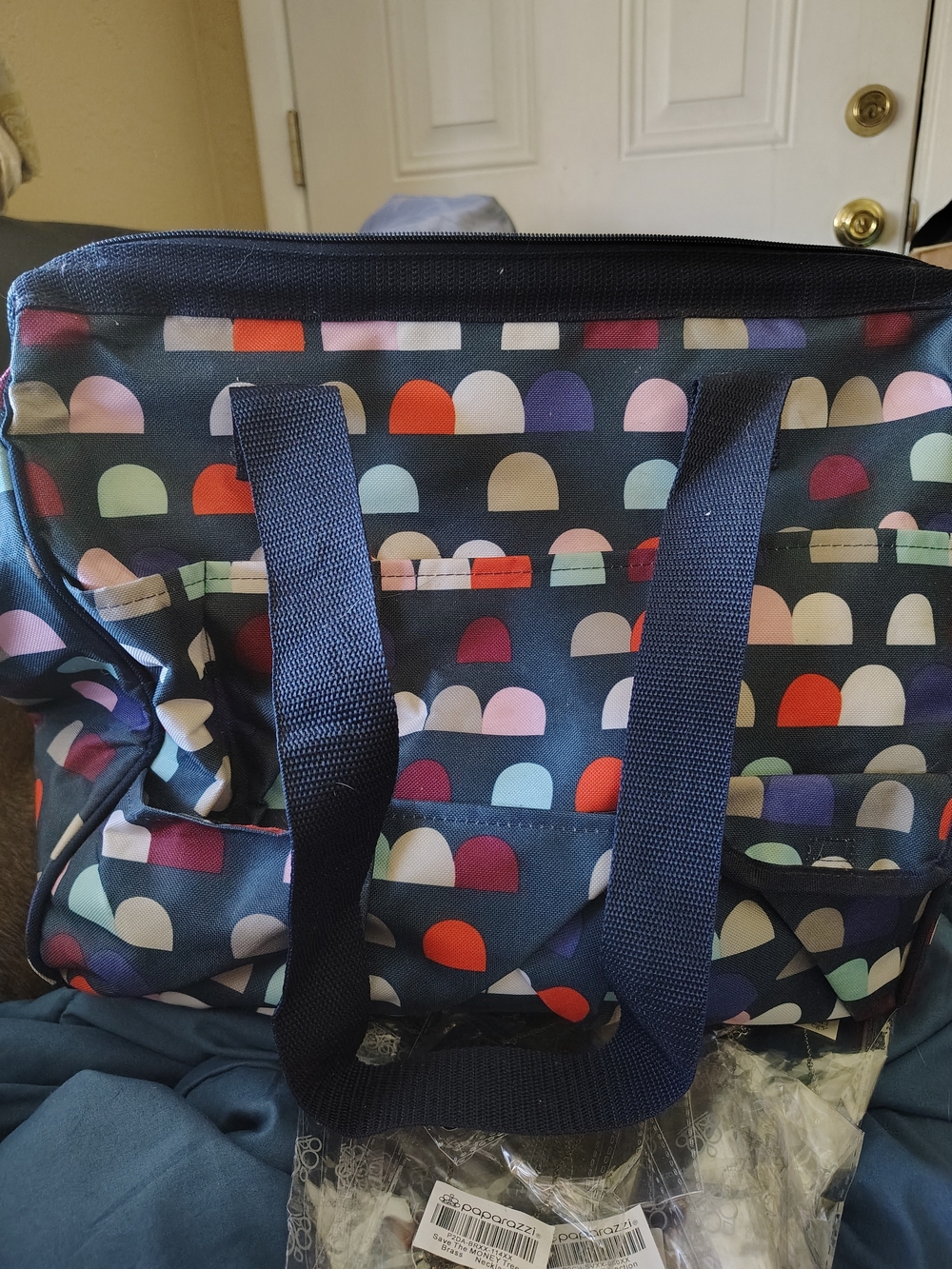 thirty-one Navy Tote with Multicolor Arch Print